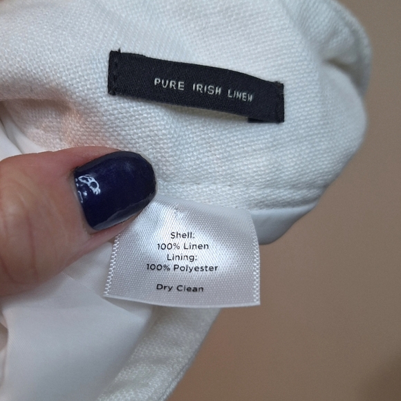 Talbots 20w heritage wide leg pure Irish linen white pants - Picture 7 of 7